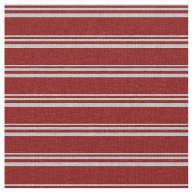 Grått & Maroon Färgad Lining Mönster Tyg (Närbild)