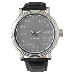 Grått Math Equations Anpassningsbar Watch Armbandsur