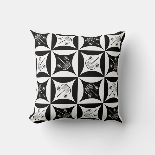 Grått Matter i Hål vid Barn Door Kudde (Framsida)