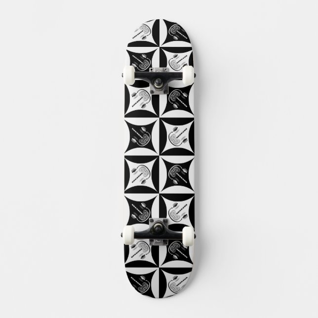 Grått Matter i Hål vid Barn Door Skateboard Bräda 19,5 Cm (Framsida)