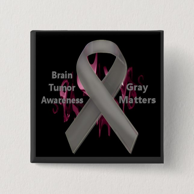 Grått Matters - Brain Tumor Awareness Knapp (Framsida)
