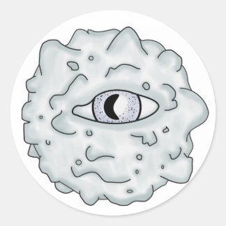 Grått Meaty Eyeball Sticker Runt Klistermärke