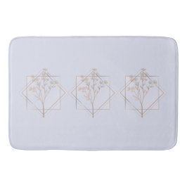 Grått med gyllene blommigtar badrumsmatta