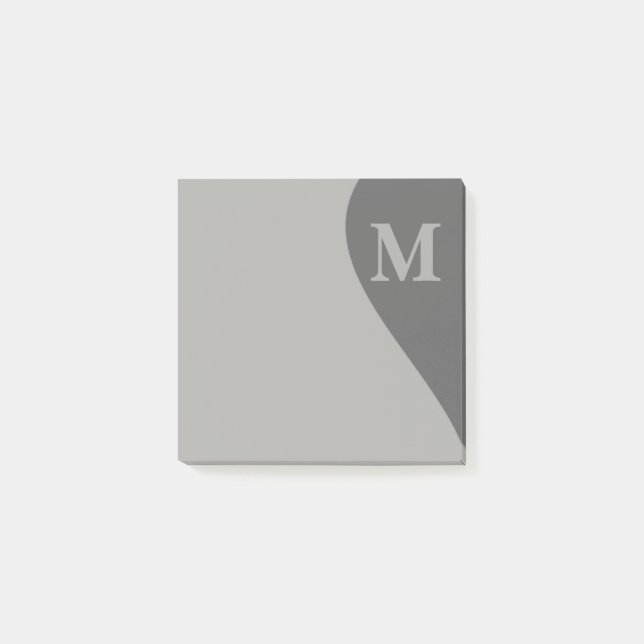 Grått med monogram post-it block (Framsida)