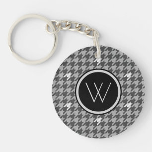 Grått med nyckelkedjan Silver accent Houndstooth
