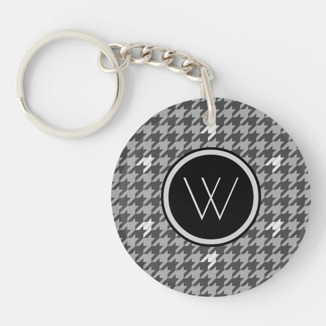 Grått med nyckelkedjan Silver accent Houndstooth (Framsidan)