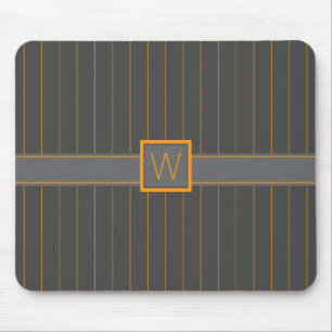 Grått med Orange Streck Mousepad Musmatta