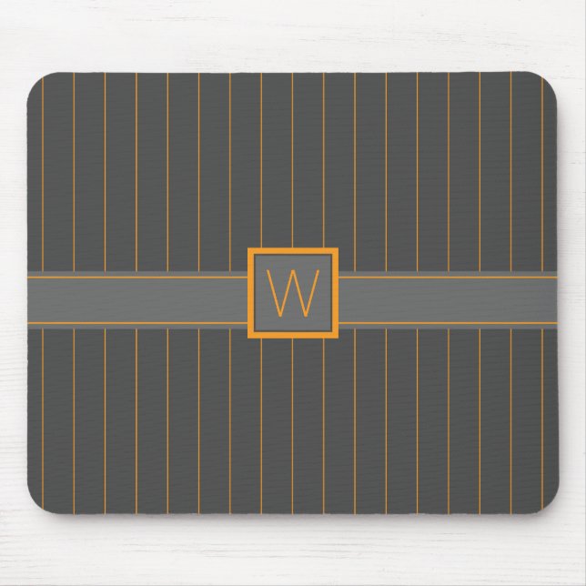 Grått med Orange Streck Mousepad Musmatta (Framsidan)