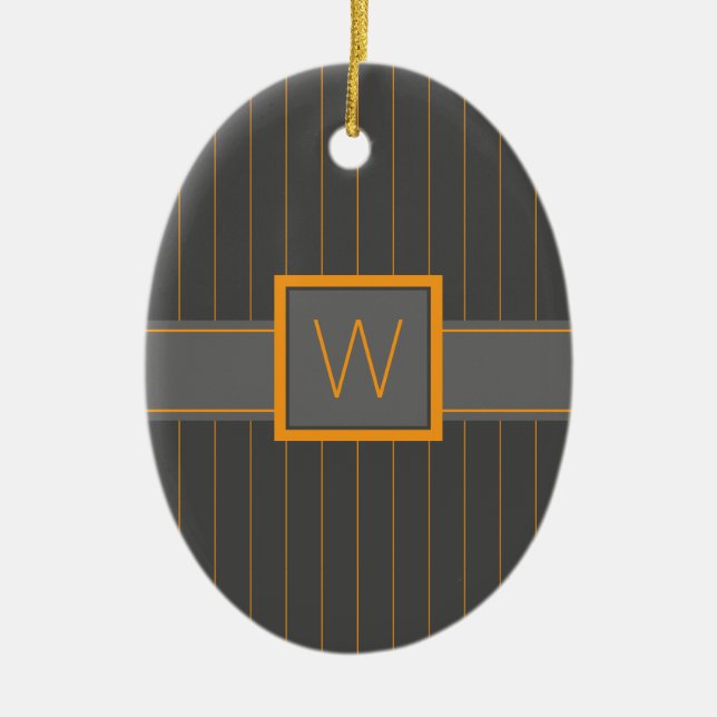 Grått med Orange Streck Ornament (Framsidan)