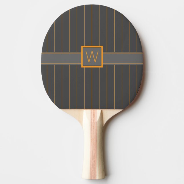 Grått med Orange Streck Ping Pong Paddle Pingisracket (Framsidan)