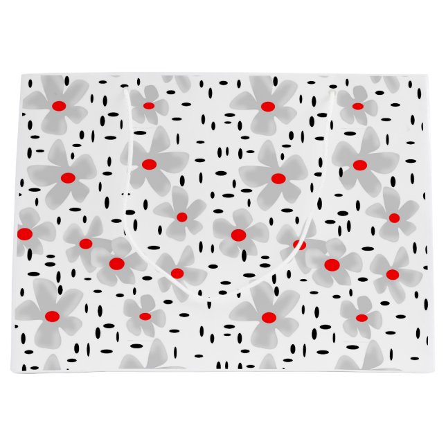 grått med röda blommor på vit bakgrundsfärg (Framsidan)