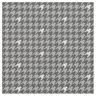 Grått med Silver accent Houndstooth Fabric Tyg