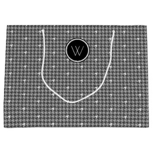 Grått med Silver accent Houndstooth Gift Bag