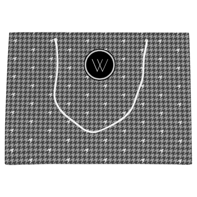 Grått med Silver accent Houndstooth Gift Bag (Framsidan)
