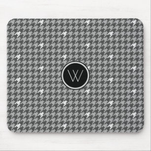 Grått med Silver accent Houndstooth Mousepad Musmatta