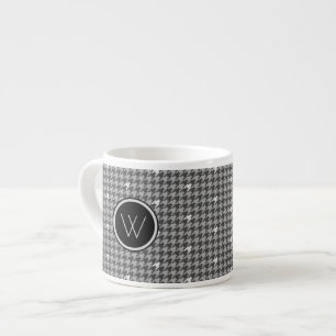 Grått med Silver accent Houndstooth Specialty Mugg Espressomugg