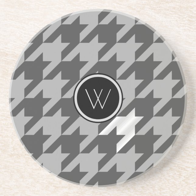 Grått med Silver Houndstooth Sandstone Underlägg (Framsidan)