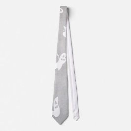 Grått med White Flies Spöken Halloween Tie Slips