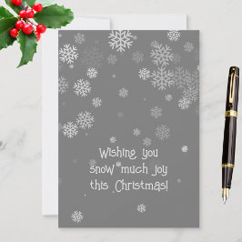 Grått med White Snöflingor jul Julkort