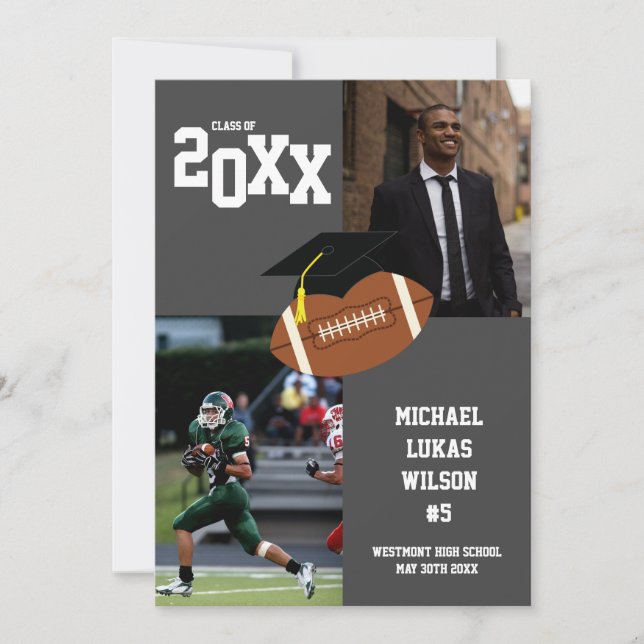 Grått-meddelande om fotbollen Studenten Sports Inbjudningar (Framsida)