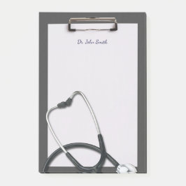 Grått Medical Clipboard med stethoscope Post-it Block