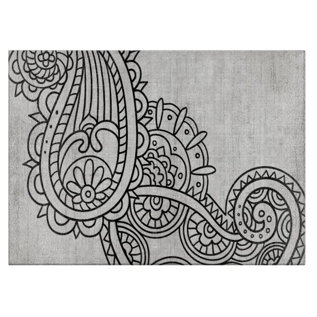 Grått Mehndi Motif-skärstyrelsen (Framsidan)