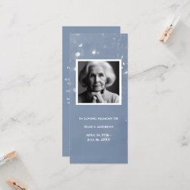 Grått Memorial Photo Prayer Card Funeral Bookmark
