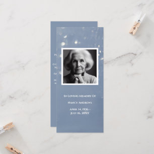 Grått Memorial Photo Prayer Card Funeral Bookmark