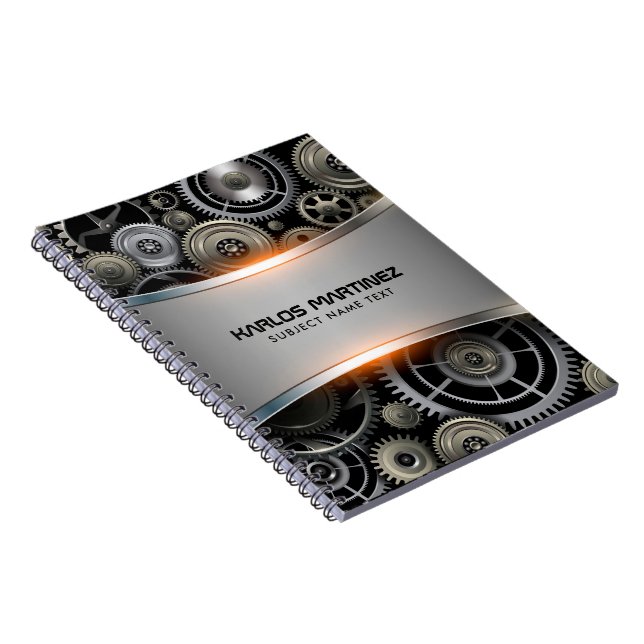 Grått-metallbakgrund Anteckningsbok (Högra Sidan)