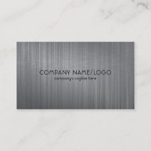 Grått Metallic Brushed Aluminium-utseende Visitkort