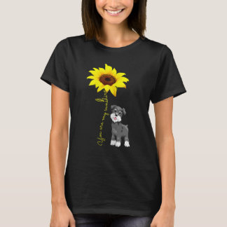 Grått Mini Schnauzer Mamma ger dig min solnedgång T Shirt