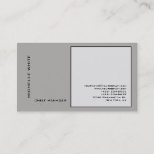 Grått-minimalistisk Elegant, vanlig Professionell Visitkort