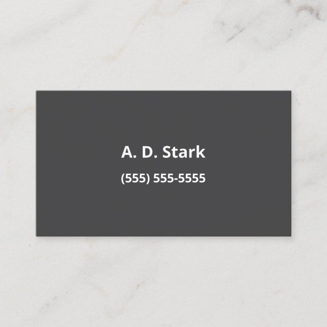 Grått-minimalistiska Affärskort med fast Mörk Visitkort (Framsida)