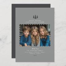 Grått-minimalistiskt modernt fotojulkort