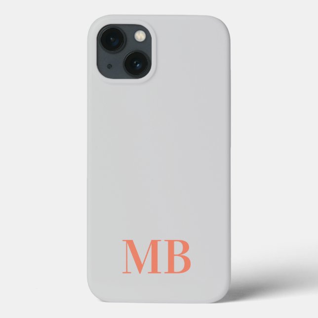 Grått Minimalistiskt modernt initialt monogram (Baksida)