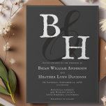 Grått Minimalistiskt Monogram Bröllop Inbjudningar<br><div class="desc">Bjud in dina gäster med en elegant, modern stil med denna grå minimalistiska monogram bröllopsinbjudan. Här visas parets initialer sammanfogade med ett elegant et-tecken, en design som utstrålar tidlös enkelhet. Den rena layouten och den raffinerade moderna typografin framhäver de väsentliga bröllopsdetaljerna, medan den minimalistiska estetiken skapar en sofistikerad, modern känsla....</div>