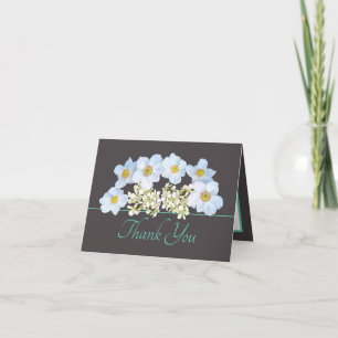 Grått Mint Chic Anemone Orchid Bouquet Tack Kort