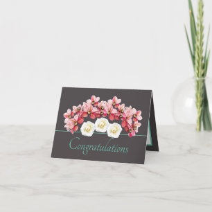 Grått Mint Orchid & Ro Bouquet Grattisar Kort