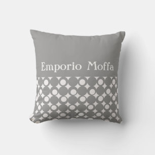 Grått Mod Boll Design @ Emporio Moffa w/text Kudde