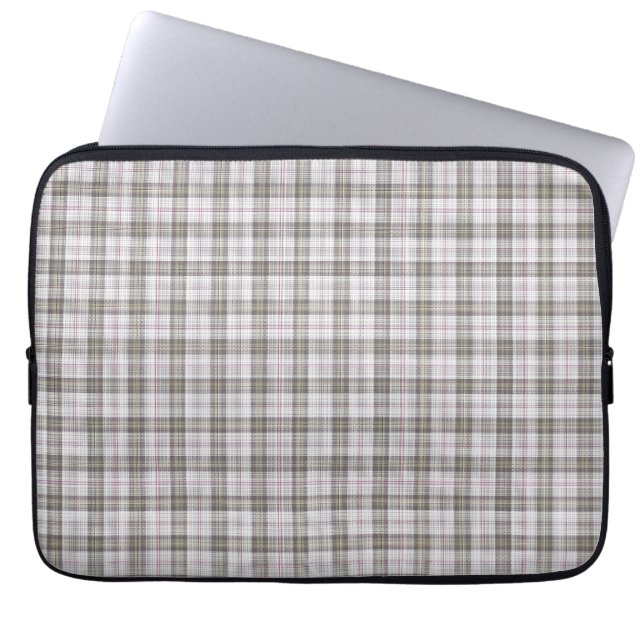 Grått mode tartan laptop fodral (Framsidan)