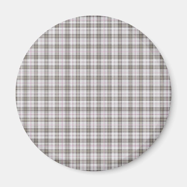Grått mode tartan magnet (Framsidan)