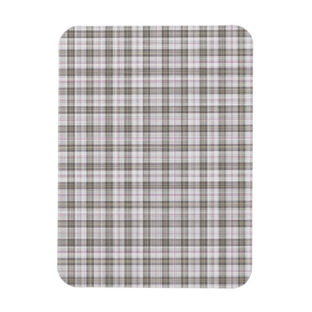 Grått mode tartan magnet (Vertikal)