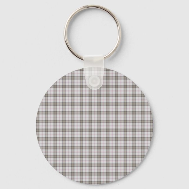 Grått mode tartan nyckelring (Framsida)