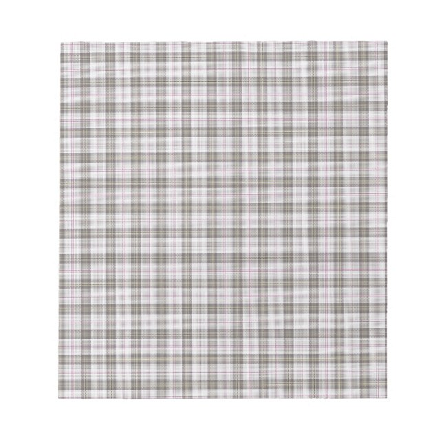 Grått mode tartan plaid anteckningsblock (Framsida)