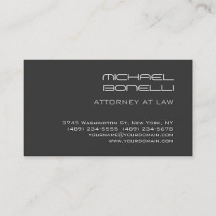 Grått Modern Attorney Affärskort Visitkort
