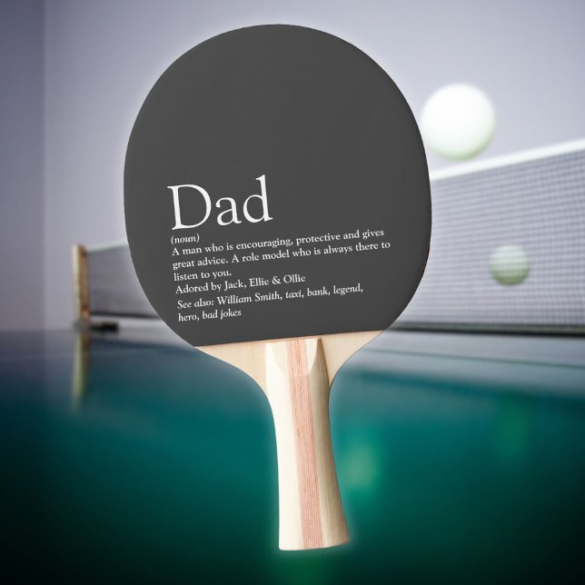 Grått Modern Coola Pappa pappa Far Definition Pingisracket (Gray Modern Cool Dad Daddy Father Definition Ping Pong Paddle)