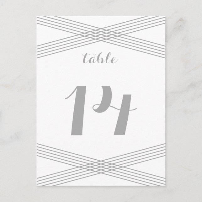 Grått Modern Deco Bord vykort (Framsida)