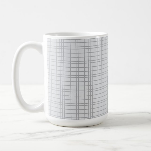 Grått, modern, enkel, coola, trendig, linjer kaffemugg (Vänster)