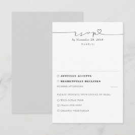 Grått Modern Minimal Bröllop OSA Kort