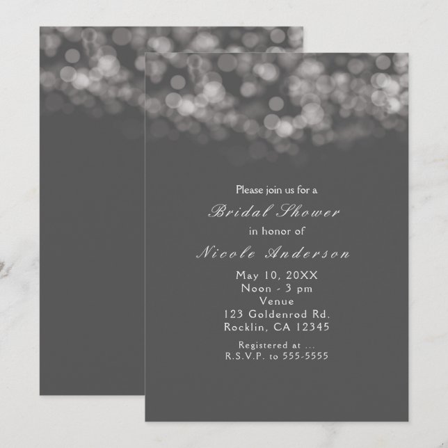 Grått Modern Minimal Ljus Chic Party-inbjudningar Inbjudningar (Fram/baksida)